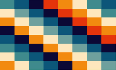 70's year themes color grid repeat pattern, replete image design for fabric pattern or wallpaper