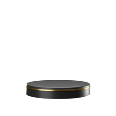 Cylinder Black Podium stand show cosmetic product