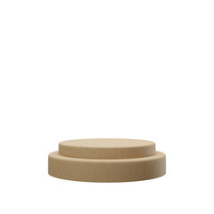 Cylinder Wood Podium stand show cosmetic product