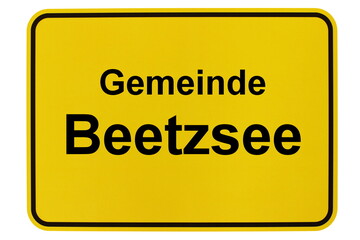 Illustration eines Ortsschildes der Gemeinde Beetzsee in Brandenburg