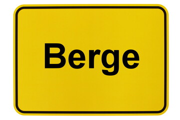 Illustration eines Ortsschildes der Gemeinde Berge in Brandenburg