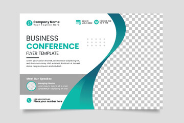 Annual business conference online live webinar and social media post template design