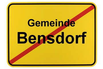 Illustration eines Ortsschildes der Gemeinde Bensdorf in Brandenburg