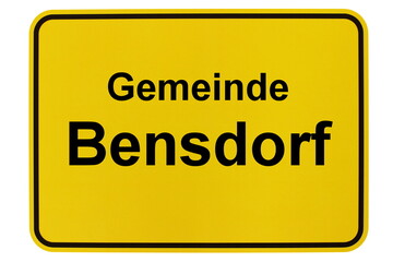 Illustration eines Ortsschildes der Gemeinde Bensdorf in Brandenburg