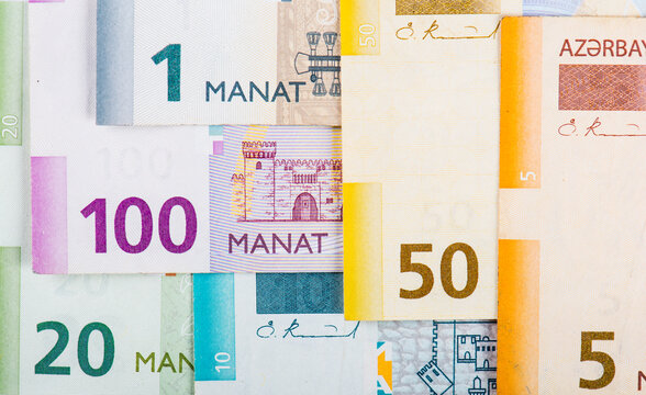 Azerbaijani manat currency on white background