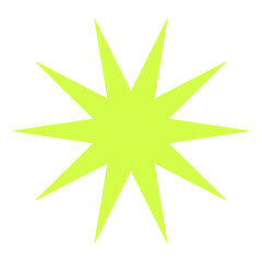 Retro futuristic star abstract sun icon
