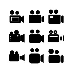 video camera icon or logo isolated sign symbol vector illustration - high quality black style vector icons
