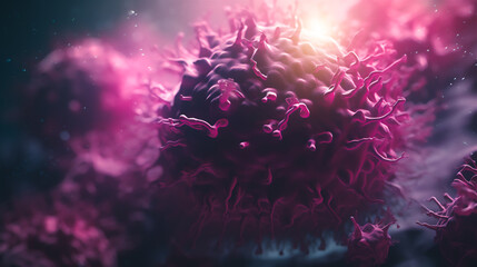 Hepatitis C virus infecting liver and causing  liver cancer and lymphomas Generative AI
