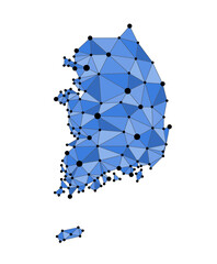 South Korea polygonal vector map