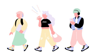 Z世代をイメージするポップな若者のイラスト
