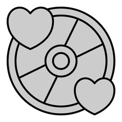 Obraz premium Melody of Love on CD - icon, illustration on white background, grey style