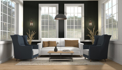 modern luxury farmhouse living room