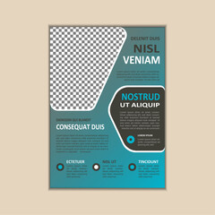 The corporate business flyer template is simple and clean a4 size with bleed vector design