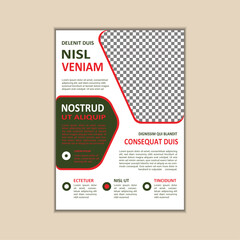 The corporate business flyer template is simple and clean a4 size with bleed vector design