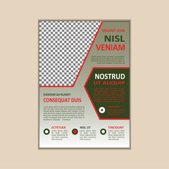 The corporate business flyer template is simple and clean a4 size with bleed vector design