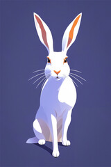 Obraz premium white hare portrait created with Generative AI technology