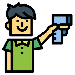 temperature check filled outline icon style