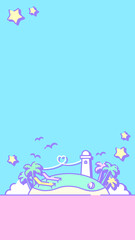 16:9レトロポップアイランド壁紙★