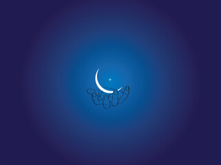 Eid al-Fitr and Ramadan Celebration of Muslim holiday Background. The sacrifice of a moon and star Eid al-Fitr and Ramadan. concept vector illustration.