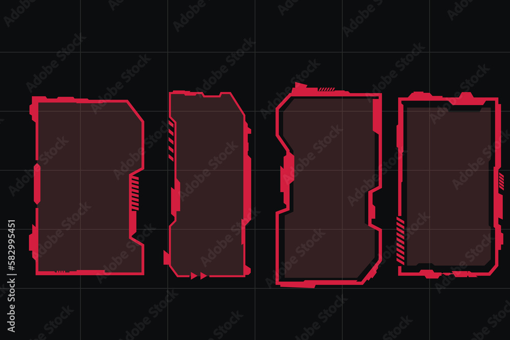 Fototapete futuristic vector hud interface screen design digital callouts titles hud- ui gui futuristic user
