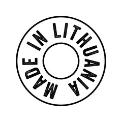 Made in Lithuania text emblem stamp, concept background