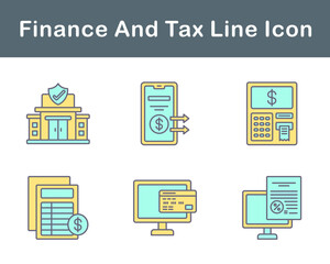 Finance And Tax Vector Icon Set