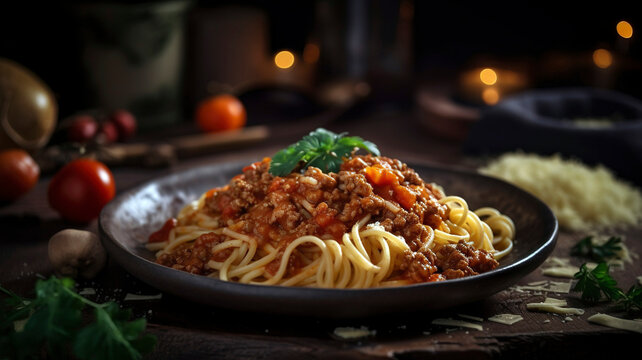 Savory Italian Bolognese Pasta with a Touch of Garlic and Onion