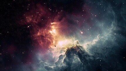 Obraz na płótnie Canvas Stars in deep space surrounded by a nebula. Generative AI
