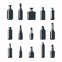 Beer Bottles silhouette and black silhouette