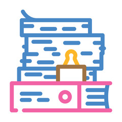 document paper stack color icon vector illustration