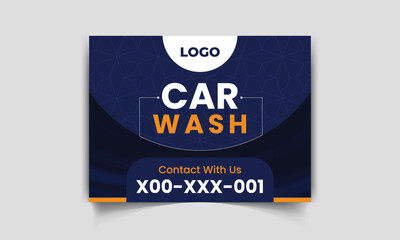 Modern yard sign or signage design template for outdoor car wash easy to use for cleaning company business