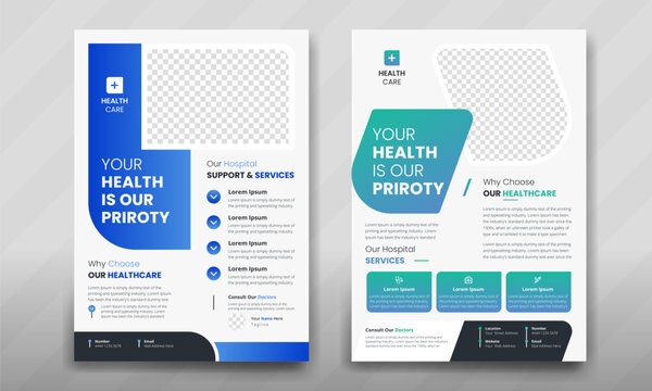Flyer design for Medical and Healthcare template