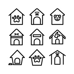 dog house icon or logo isolated sign symbol vector illustration - high quality black style vector icons
