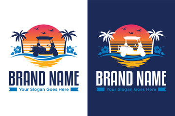 Buggy golf car illustration logo design