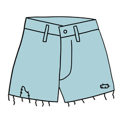 shorts jean hand drawn