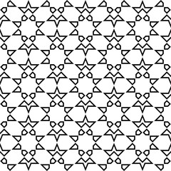 Seamless geometric ornament based on traditional islamic art. Black and white.