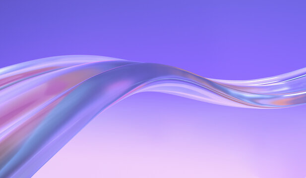Three dimensional render of wavy prism