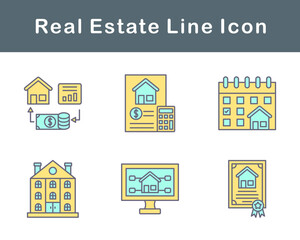 Fototapeta premium Real Estate Vector Icon Set