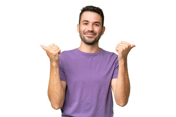 Young handsome caucasian man over isolated background with thumbs up gesture and smiling