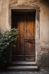 Wooden door, generative ai