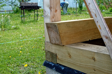 construction of wooden extensions of a rural house