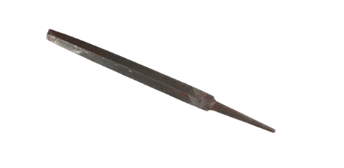 Metal old wood file. Transparent background.