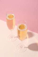 Concept of delicious alcohol drink, champagne beverage