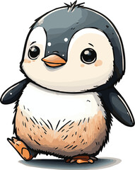Penguin isolated vector for editing.  Penguin vector cartoons for kids