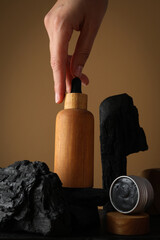 Beauty and skin care, cosmetic and charcoal