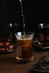 Concept of traditional turkish brewed hot drink