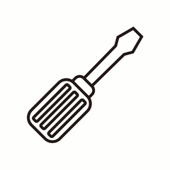 Screwdriver Black and White Icon