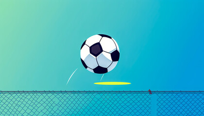 Soccer ball on the soccer field, generative AI.