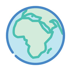africa earth planet map color icon vector illustration