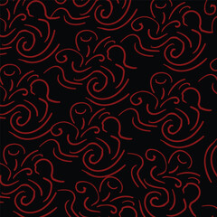 Red and Black Impressionism Pattern Paper. Seamless Vector Pattern